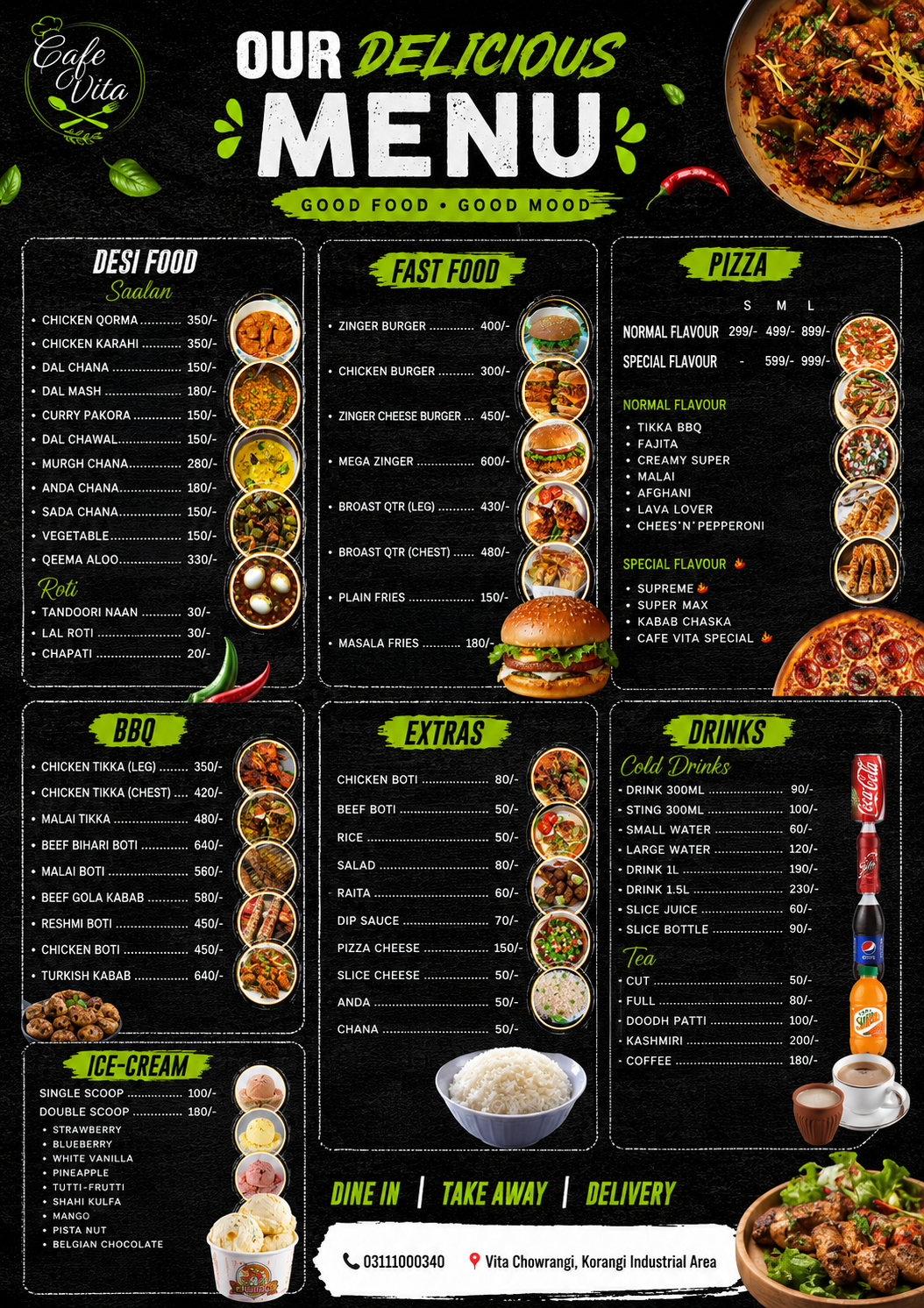 Cafe Vita menu artwork